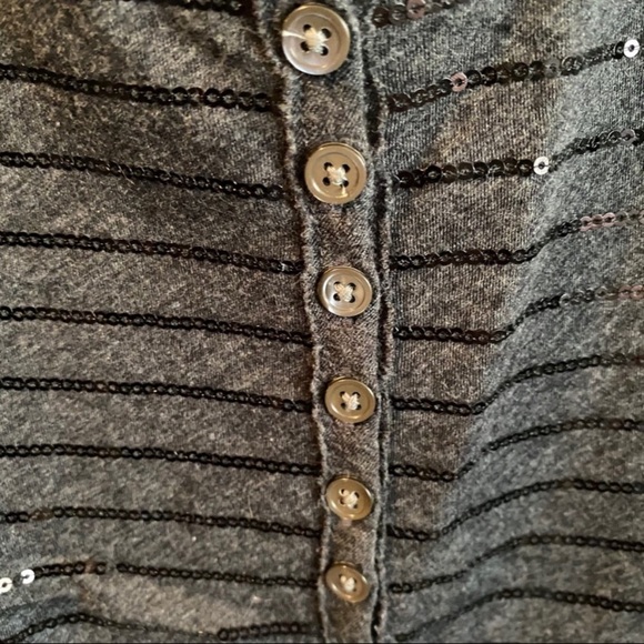 NWT J.Crew Sequin Striped Tank Top – Size Large/Gray Sparkly Summer Essential - Picture 3 of 3